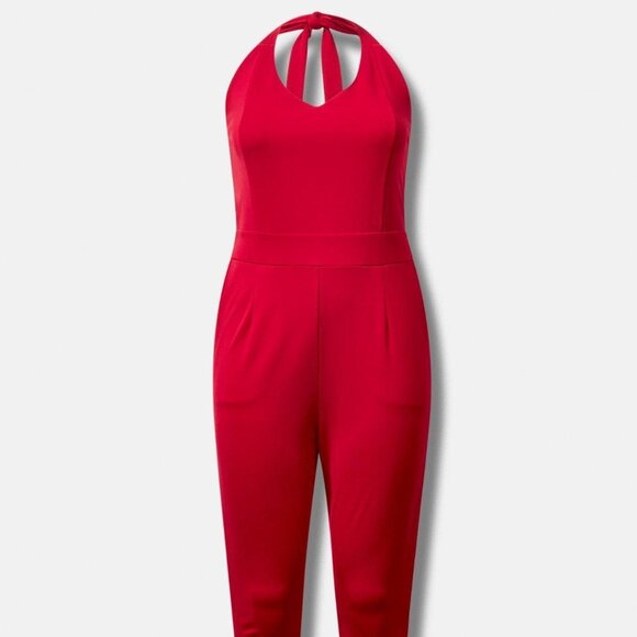 ❤️NWT VINTAGE TORRID JUMPSUIT CATSUIT MARILYN MONROE HALTER w/POCKETS PLUS SIZE - Picture 9 of 11
